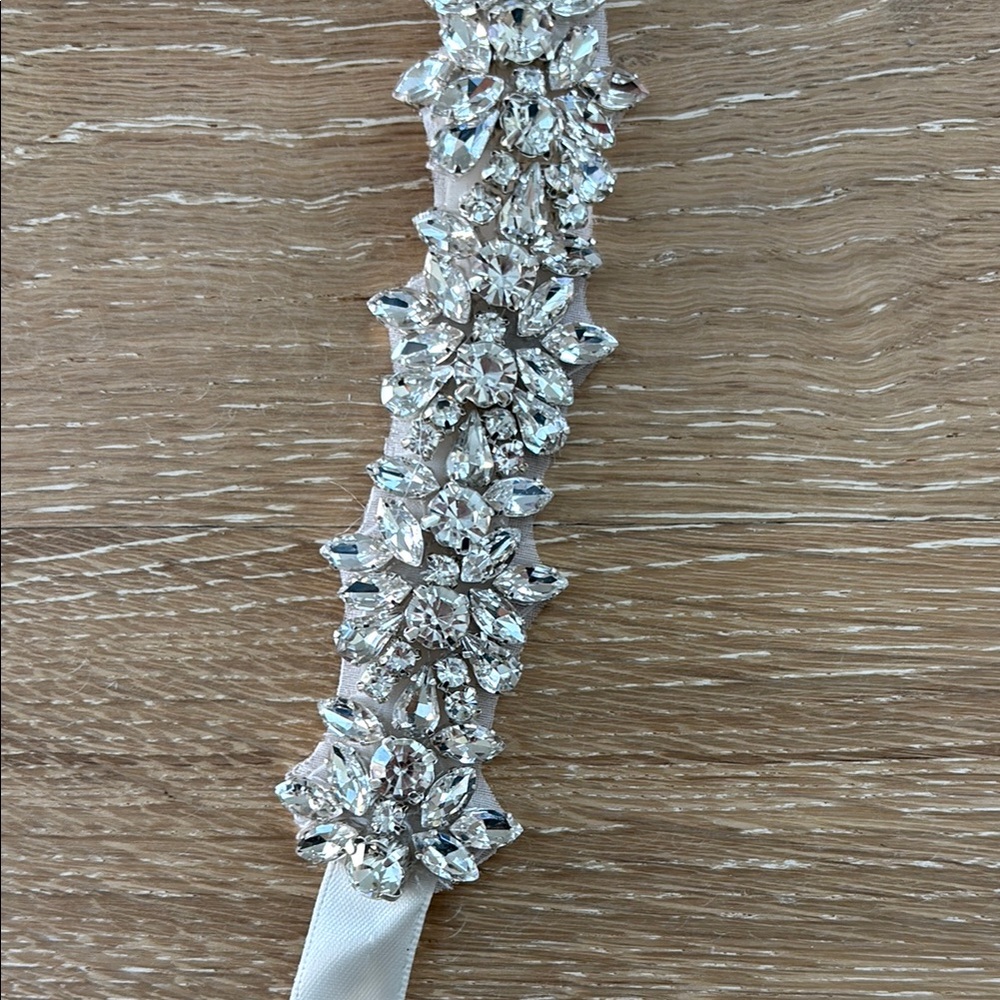 Elegant Silver Crystal Embellished Belt